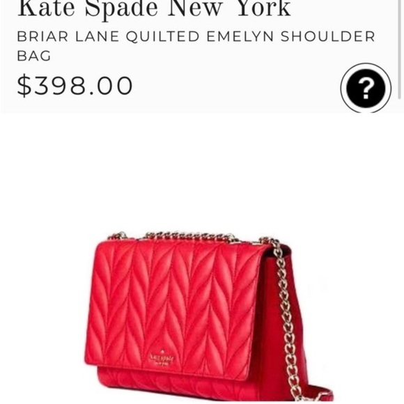 Kate Spade Briar Lane Quilted Emelyn Red Bag - Picture 6 of 7
